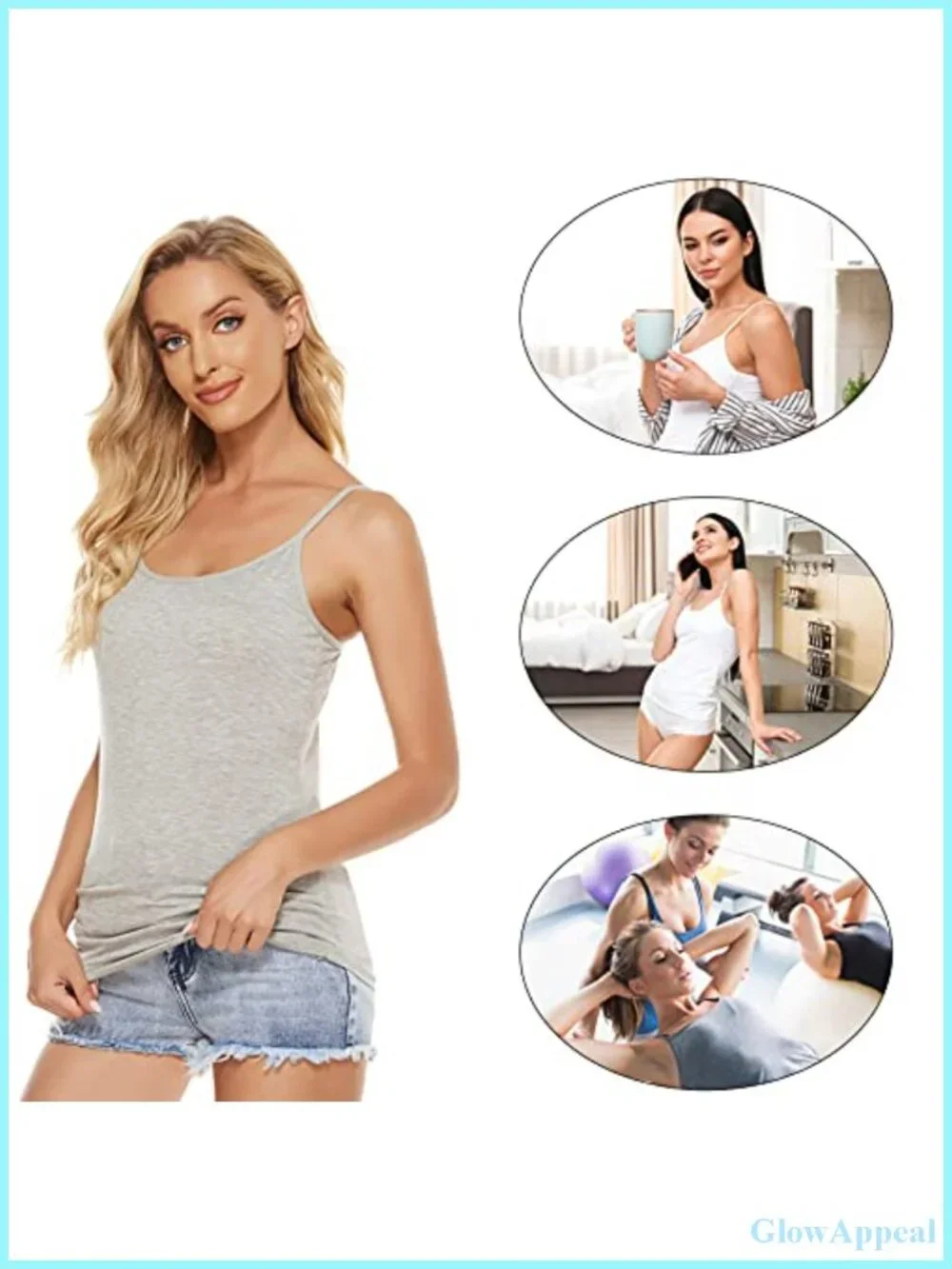 5 Pack Women's Camisole Tank Top Spaghetti Strap Undershirt Basic Camisoles